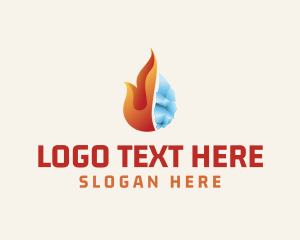 Gas Station - Flame Cooling Thermostat logo design