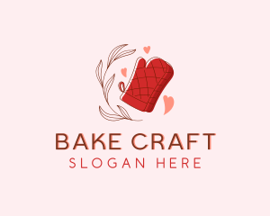 Baking Oven Mitts Heart logo design