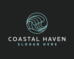 Abstract Wave Surf logo design