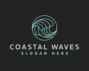 Abstract Wave Surf logo design