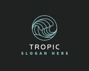 Abstract Wave Surf logo design