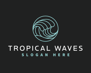 Abstract Wave Surf logo design