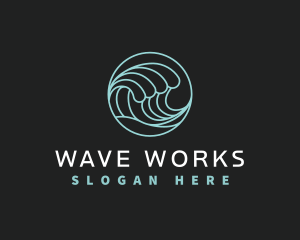 Abstract Wave Surf logo design