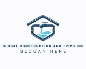 Repairman - Pipe Plumbing Faucet logo design