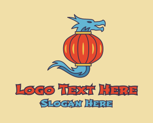 China Town - Asian Lantern Dragon logo design