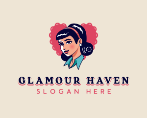 Pinup Retro Beauty logo design