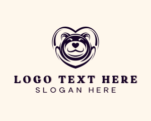 Pet Care - Bear Heart Stuffed Animal logo design