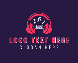 Streaming Platform - Headphones Music DJ logo design