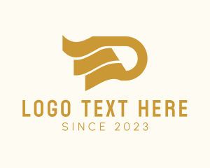 Gold - Flag Wave Letter D Company logo design