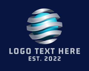 Telecommunications - 3D Cyber Globe logo design