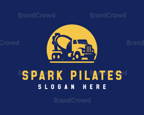 Construction Cement Mixer Logo