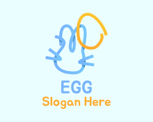 Rabbit Easter Egg  logo design