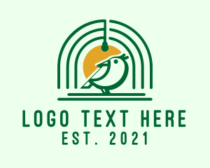 Bio - Nature Wren Bird Bulb logo design