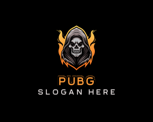 Fire Reaper Skull Gaming Logo