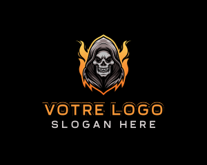 Fire Reaper Skull Gaming Logo