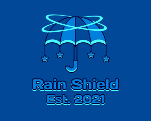 Orbital Umbrella  Star  logo design