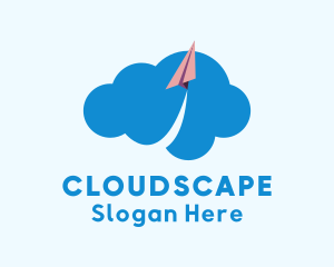 Paper Plane Cloud logo design