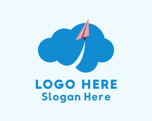 Networking - Paper Plane Cloud logo design