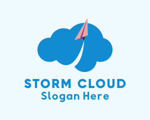 Paper Plane Cloud logo design