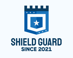 Defend - Blue Medieval Shield logo design