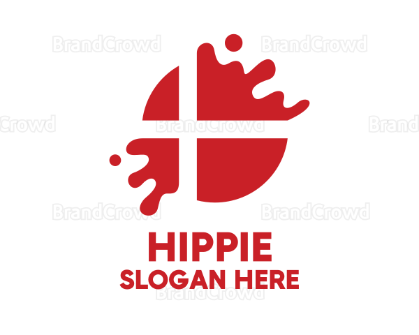 Denmark Flag Splash Logo