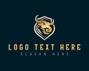 Horn - Premium Bull Shield logo design