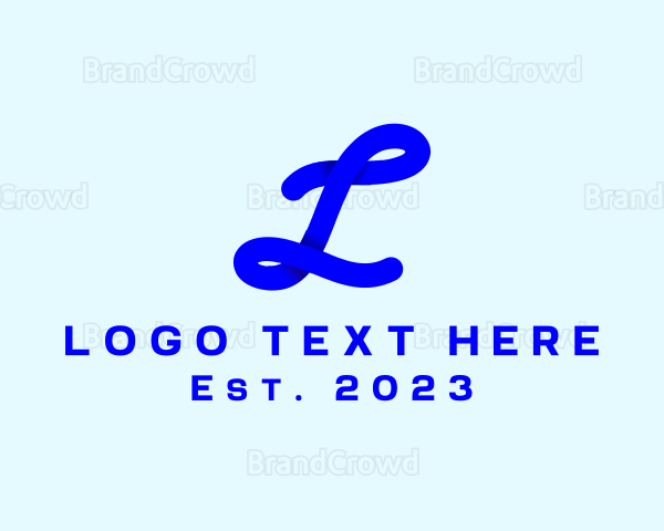 Simple Cursive Letter L Logo