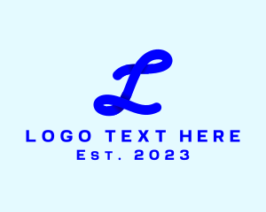 Lettering - Simple Cursive Letter L logo design