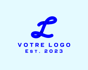 Writing - Simple Cursive Letter L logo design