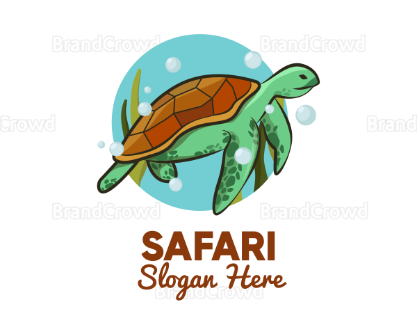 Wild Sea Turtle Logo