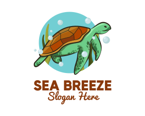 Wild Sea Turtle logo design