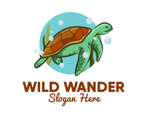 Wild Sea Turtle logo design