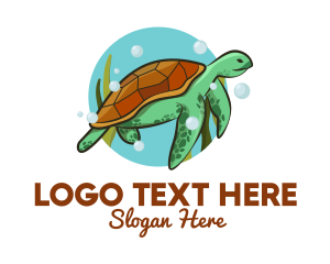 Wild Sea Turtle Logo