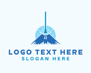 House Sitter - Blue Broom Housekeeper logo design