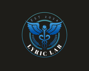 Healthcare Caduceus Staff logo design