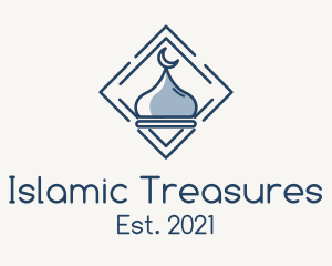 Monoline Mosque Badge logo design