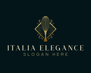 Elegant Baking Whisk logo design