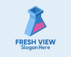 Perspective - 3D Chemistry Flask logo design