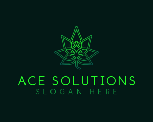 Marijuana Cannabis Leaf logo design