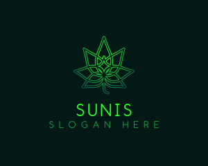 Marijuana Cannabis Leaf logo design