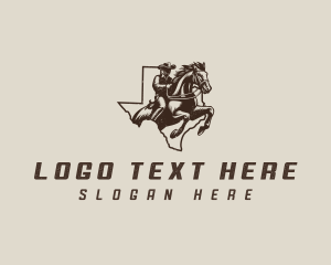 Map - Texas Cowboy Rodeo logo design