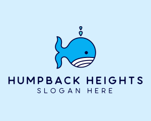 Aquatic Whale Cartoon logo design