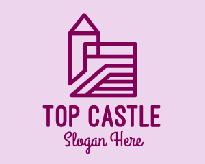 Purple Minimalist Castle  logo design