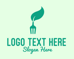 Green - Fork Leaf Vegan Restaurant logo design