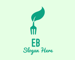 Eat - Fork Leaf Vegan Restaurant logo design