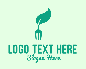 Ecological - Fork Leaf Vegan Restaurant logo design