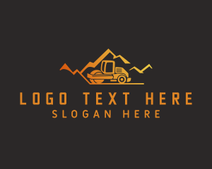 Worker - Orange Mountain Road Roller logo design