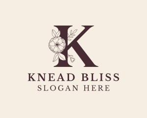 Floral Letter K logo design