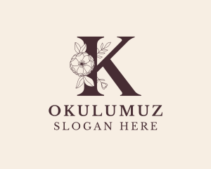 Scent - Floral Letter K logo design