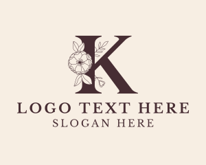 Floral Letter K Logo